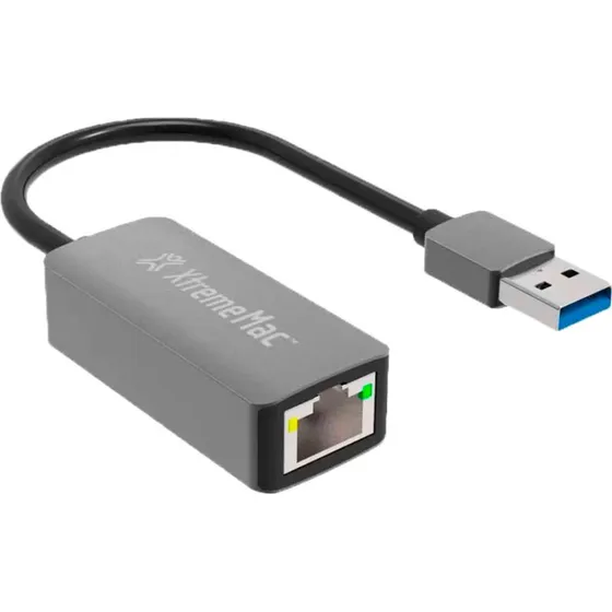 XtremeMac USB 3.0 Gigabit Ethernet Netværksadapter, æblesølv