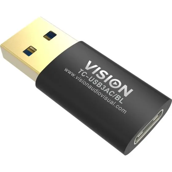 Vision Professional USB-C adapter, USB 3.0, sort