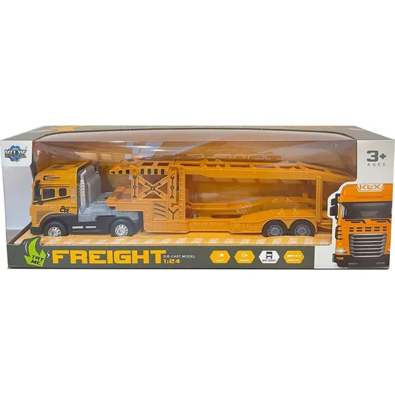 KLX Die-cast Lastbil med Autotrailer, Lys og Lyd