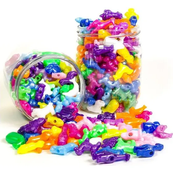 Pearl'n Fun Dyremix Perler 200g - Bøtte med dyr