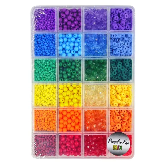 Pearl'n Fun Perlemix 3-6mm, 6 Farver