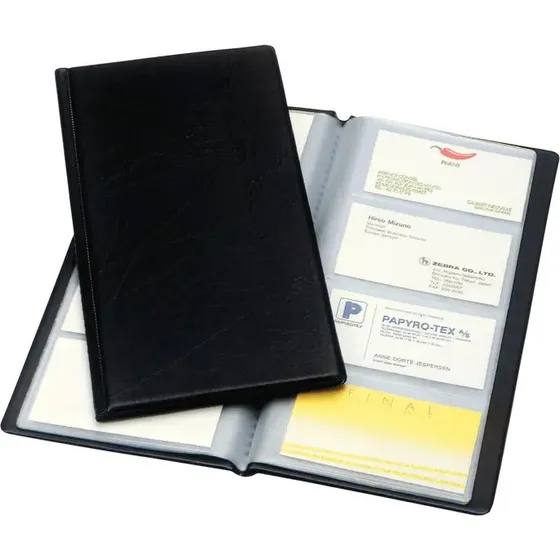 Esselte Business card book, sort, 128 kort, 60 x 95 mm