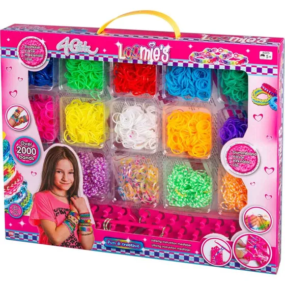 4-Girlz Loomies Stort Smykkesæt med 2800 Elastikker