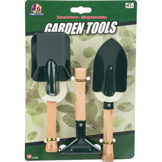 VN Toys 3-2-6 Metal Haveredskabssæt – 2 Skovle, 1 Rive – 3+ år