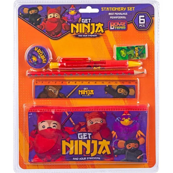Boyz Team Ninja Penalhussæt med 6 dele, rød