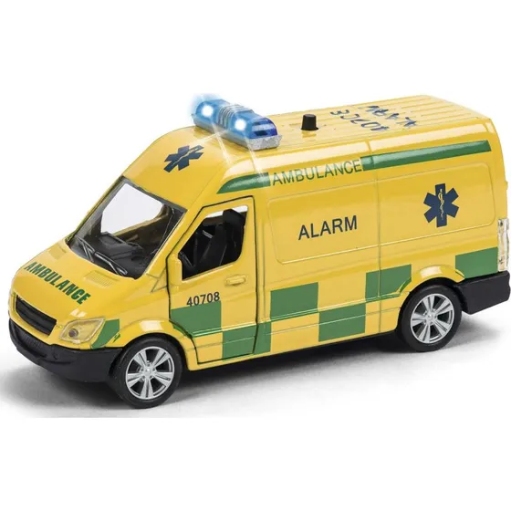 Speed Car Ambulance i metal med lys & lyd, 13 cm