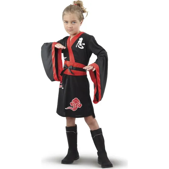 Ninja Pige Kostume med Bælte – 120 cm (3+ år)