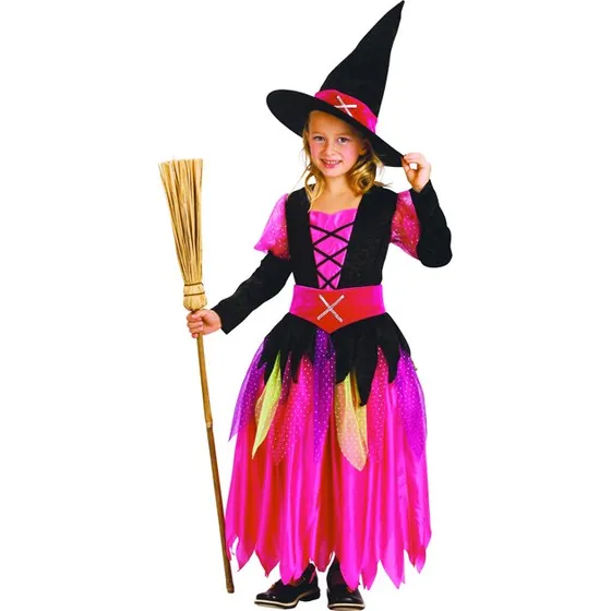 Rio Pink Lux Heksekostume med Hat, Str. 160