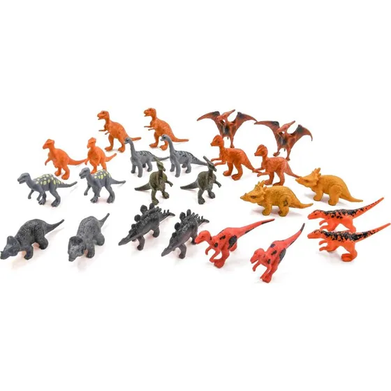 Dino World Dinosaurer Legetøjsfigurer - 24 stk, 5 cm, flerfarvet