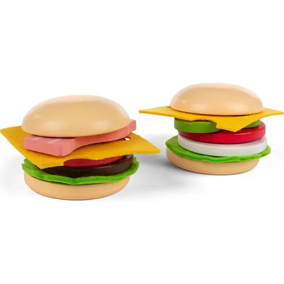 VN Toys Træ burgere med velcro – 2 stk