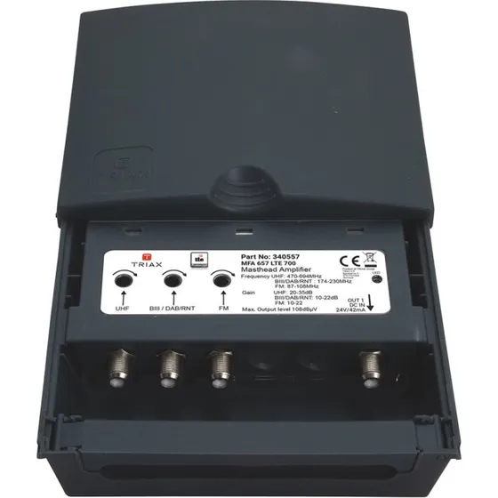 Triax MFA657 3-indgangs mastforstærker 35dB, 700MHz, RAL 7016