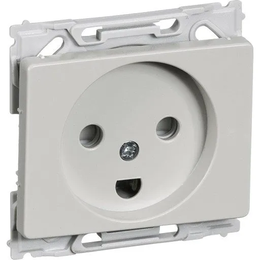 LK Opus 66 Stikkontakt 2P M/J, Lysegrå, 1 Modul