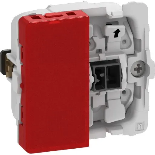 LK Fuga 1-pol afbryder med rød LED, 16A, ½ modul
