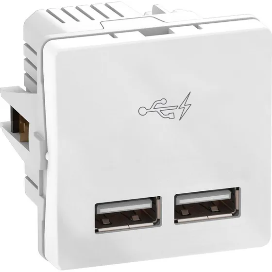 LK Fuga Dobbelt USB-lader 2,1A 1 modul, hvid
