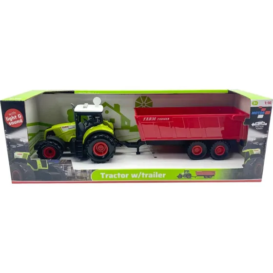 Impulse Toys Traktor med Vogn – Lys og Lyd, 1:16, 3+ år