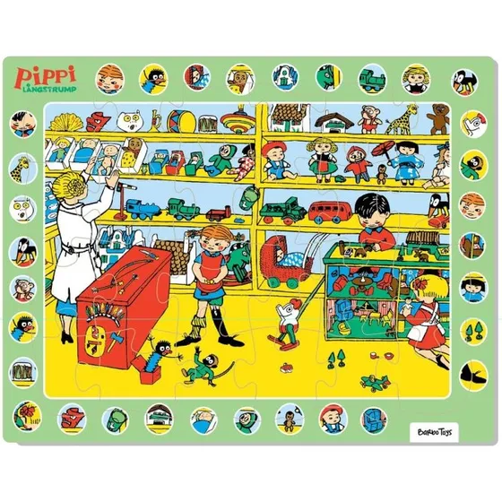 Barbo Toys Pippi Langstrømpe Indrammet Puslespil 24 Brikker