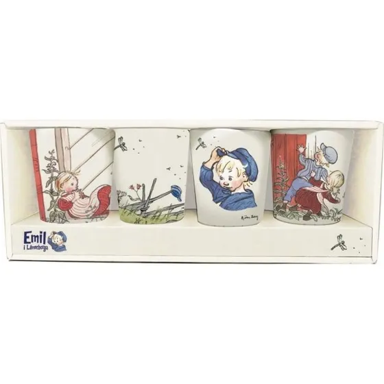 Barbo Toys Emil 100% melamin 4 glas sæt