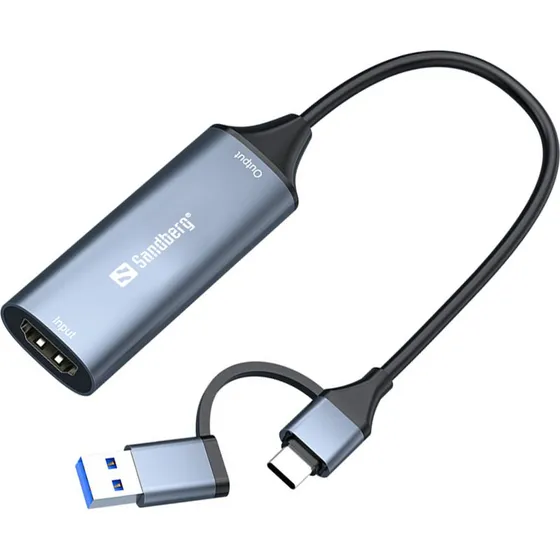 Sandberg HDMI Capture Link USB-C/A, 4K input, 1080p 60fps