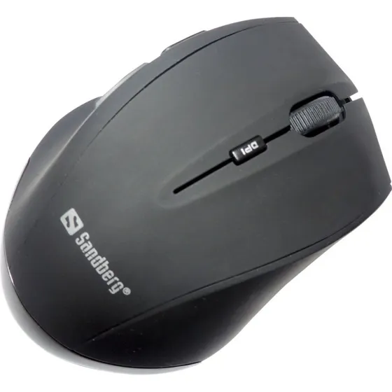 Sandberg Pro Wireless Mus - 5 Knapper - Sort - 1600 DPI