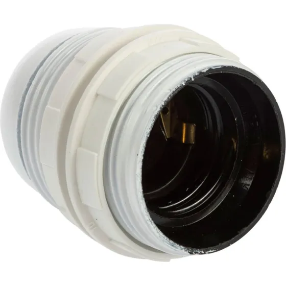 Nordic Quality Power E27 Lampefatning med Ringe, Hvid