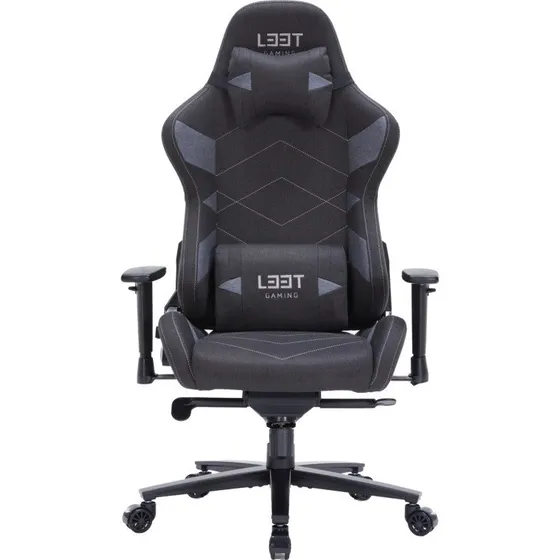 L33T Elite V4 Gamingstol (Blødt kanvas, Mørkegrå)