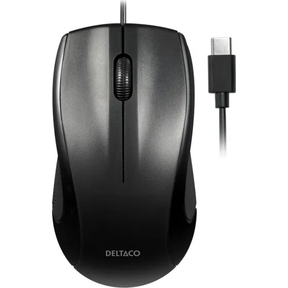 Deltaco MS-711-C Optisk Mus, 1200 DPI, Sort