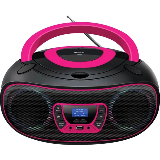 Denver TDB-212P Pink Boombox med DAB+/Bluetooth & CD