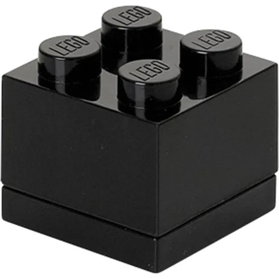 LEGO Mini Box 4, Sort, 4x4 cm – Madkasse til Frokost