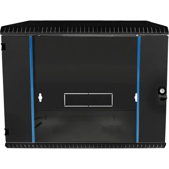 BKT Elektronik Vægrack 600x500x465mm 9U glasdør sort
