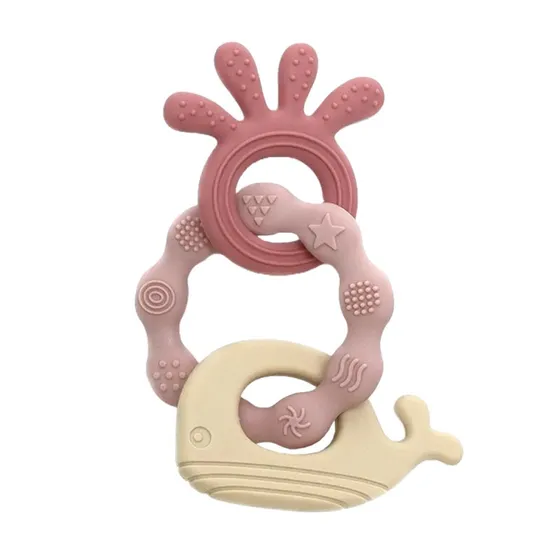 Magni Silikonebidearmbånd, Pink, 6+ måneder