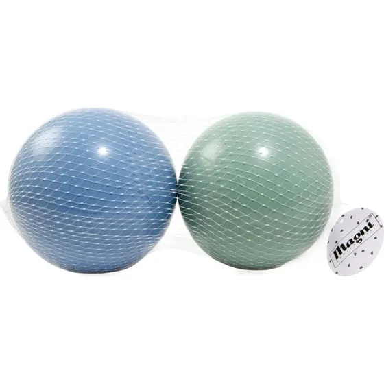 Magni Plastikbolde i Net, 2 stk, Grøn/Blå, 15 cm