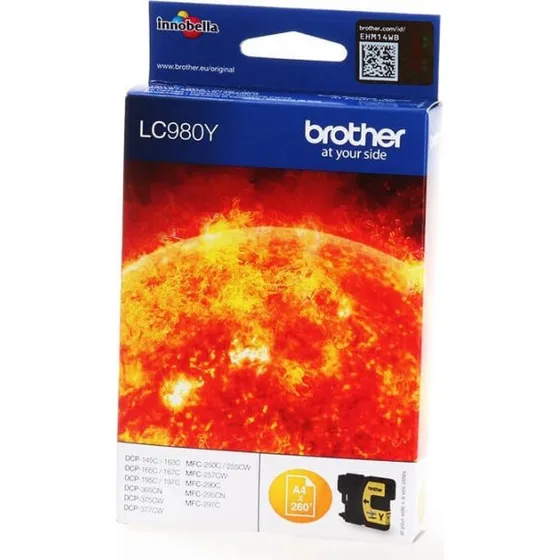 Brother LC-980Y Gul Blækpatron, 260 sider