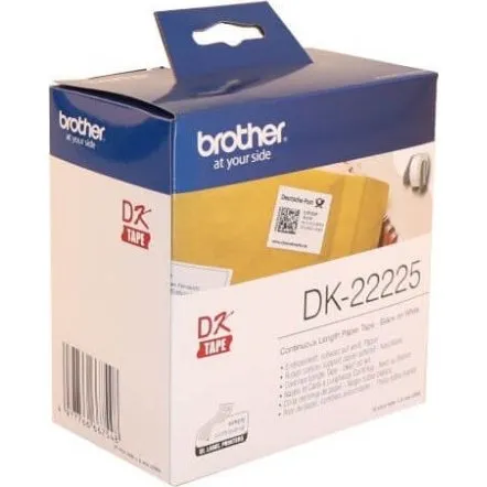 Brother DK-22225 38mm Svart på Vit, 30,48m