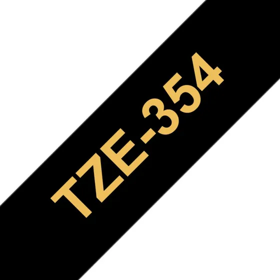 Brother TZE-354 Guld på Sort 2,4 cm Lamineret Bånd