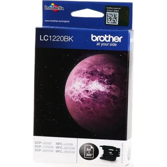 Brother LC1220BK Sort Blækpatron, 300 Sider