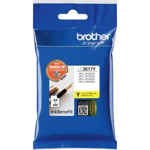 Brother LC-3617Y Gul Original Blækpatron, Standardkapacitet