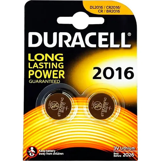 Duracell CR2016 3V Lithium-batterier 2 stk.