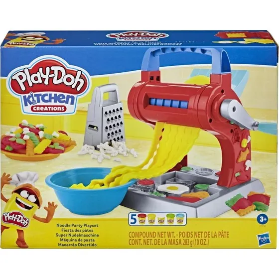 Play-Doh Noodle Party Kids Kitchen Playset, 16 dele, 5 farver, 3+ år