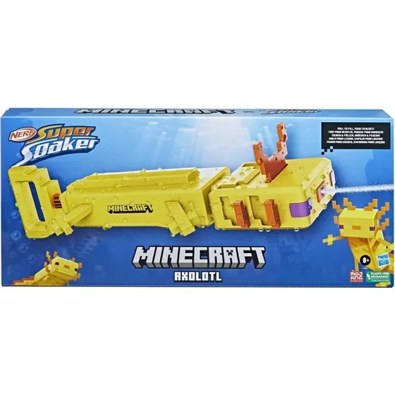 Nerf Super Soaker Minecraft Axolotl Vandblaster 8+
