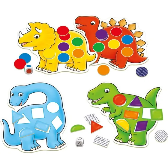 Orchard Toys Dotty Dinosaurer – Brætspil med former og farver
