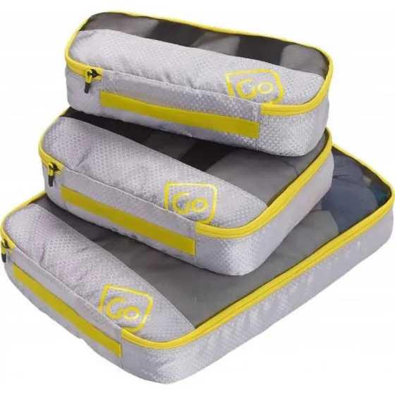 GoTravel Triple Packing Cubes, 3-delt, gul