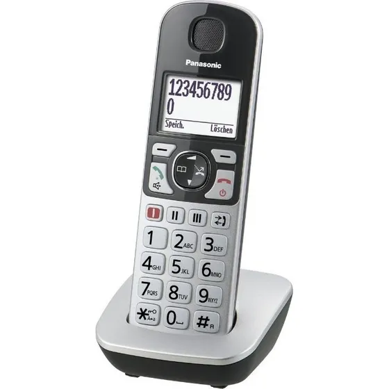 Panasonic KX-TGE510GS Trådløs Telefon – Stor knap, LED-belysning, Sort/Sølv