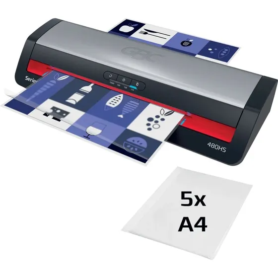 GBC 480HS A3 Lamineringsmaskine, Sort/Rød, Hurtig Opvarmning