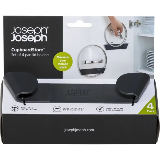 Joseph Joseph CupboardStore Grydelågsholdere Grå 4 stk