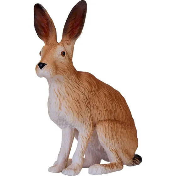 Mojo Wildlife Hare - Sittende Hare Figur i Brun og Hvid