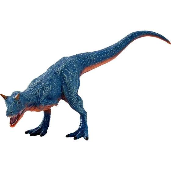Mojo Carnotaurus Dinosaur Figur, Håndmalet PVC, Blå/Orange, 22x7x9,2 cm (3+ år)
