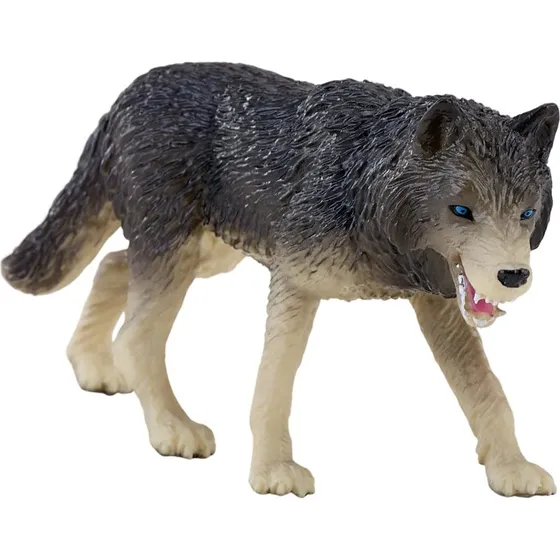 Mojo Timber Wolf Trælegetøjsfigur Gråbrun 9,5x2,9x5,2 cm