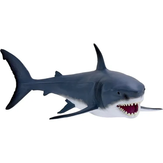 Mojo Sealife Hvid Haj Legetøjsfigur, 20x12x6,5 cm, Håndmalet, Grå/Hvid (3+ år)