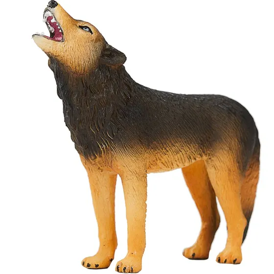 Mojo Wildlife Howling Wolf - Hylende Ulv Legetøjsfigur, 3+ år