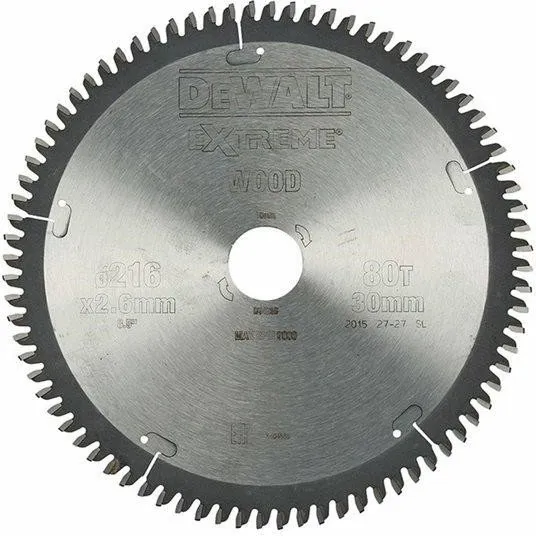 DeWalt Extreme Rundsavsklinge 216 mm, 80 tænder